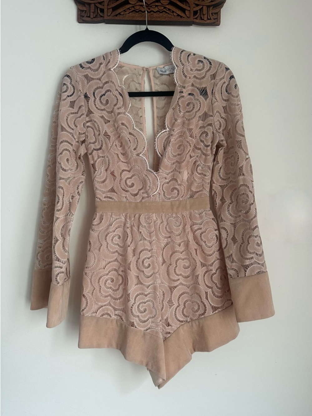 NWT Alice McCall One and Only Playsuit Blush Lace & Velvet Lined Sz US 0 - Picture 2 of 12